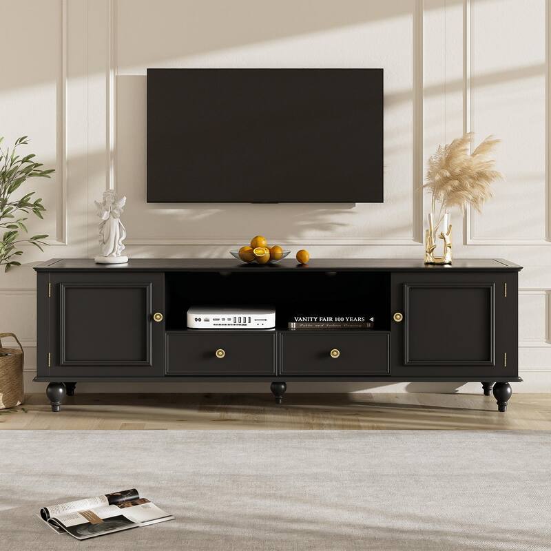 70.9'' Modern TV Stand for TVs up to 80 Inches - Black