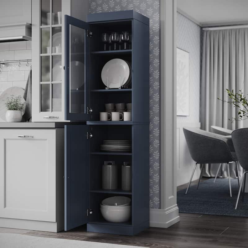 Palace Imports 100% Solid Wood Pantry Cabinet, Adjustable Shelves, 16.5" Wide, 71.5" Tall