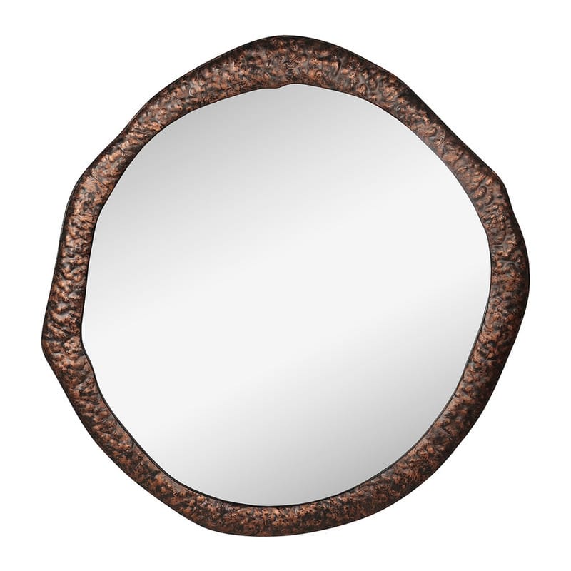 Sierra Abstract Metal Wood Inspired Wall Mirror - 31.5"H x 31.5"W x 0.75"D