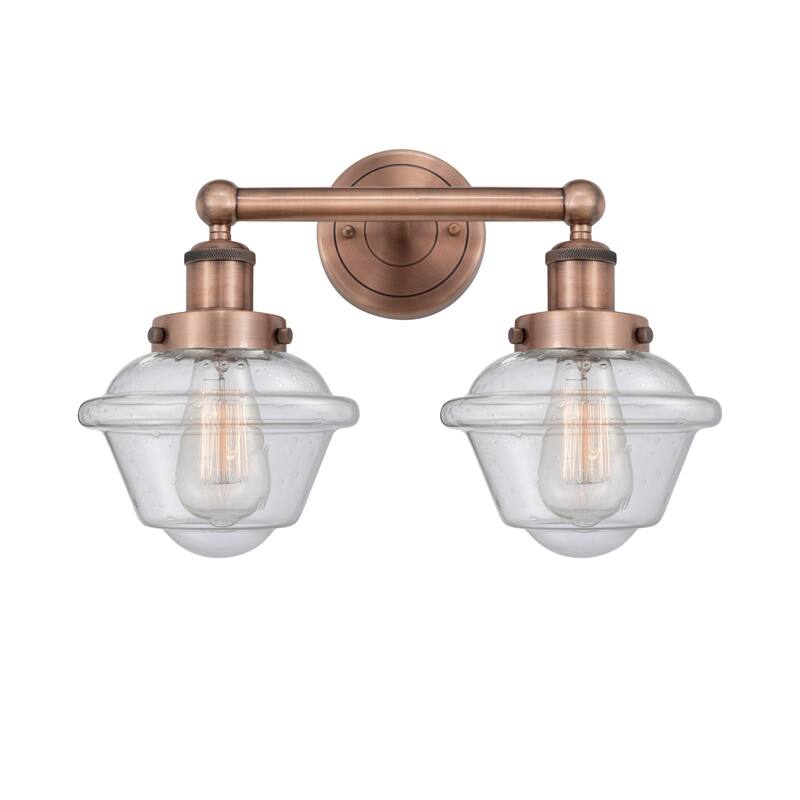 Innovations Lighting 616-2W-10-16 Oxford Vanity Oxford 2 Light 16" - Antique Copper / Seedy