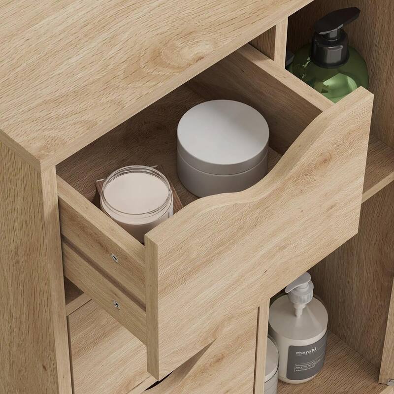 Freestanding Storage Cabinet, Bathroom Floor Cabinet with 4 Drawers