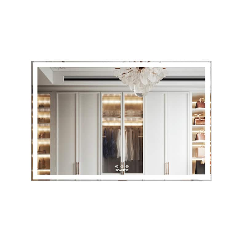 60 inch Rectangular Framed Wall Mounted LED Bathroom Vanity Mirror - 60" x 40"