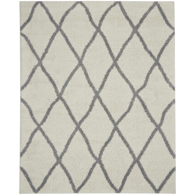 Nourison Shangri-La Geometric Trellis Lattice Shag Rug