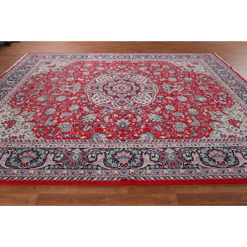 Floral Kashan Area Rug Machine Made Carpet - 9'7" x 12'6"