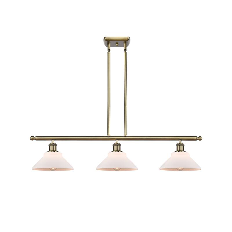 Innovations Lighting 516-3I-9-36 Orwell Linear Orwell 3 Light 36" Wide - Matte White / Antique Brass