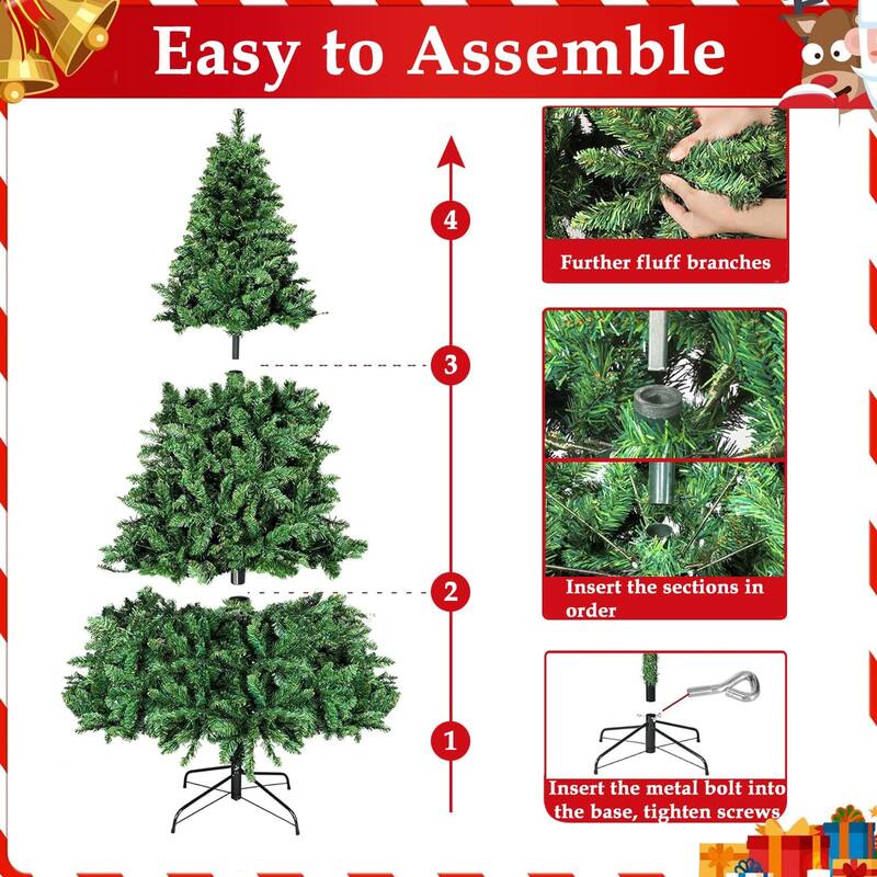 Pre-Lit Artificial 7.5ft Christmas Tree with 450 Clear Incandescent Mini Lights
