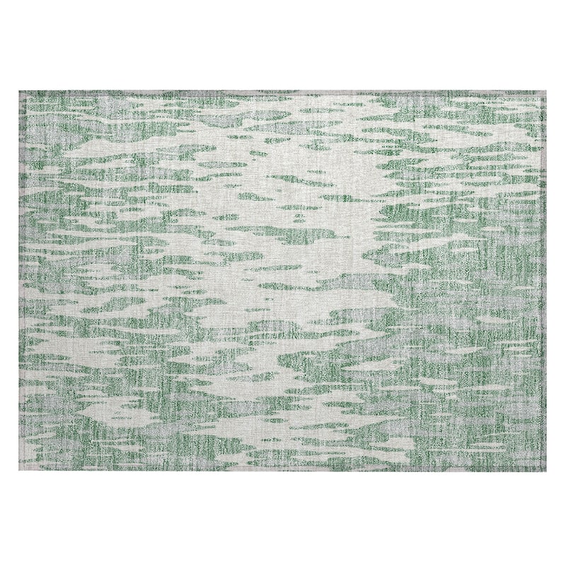 Machine Washable Indoor/ Outdoor Abstract Chantille Rug