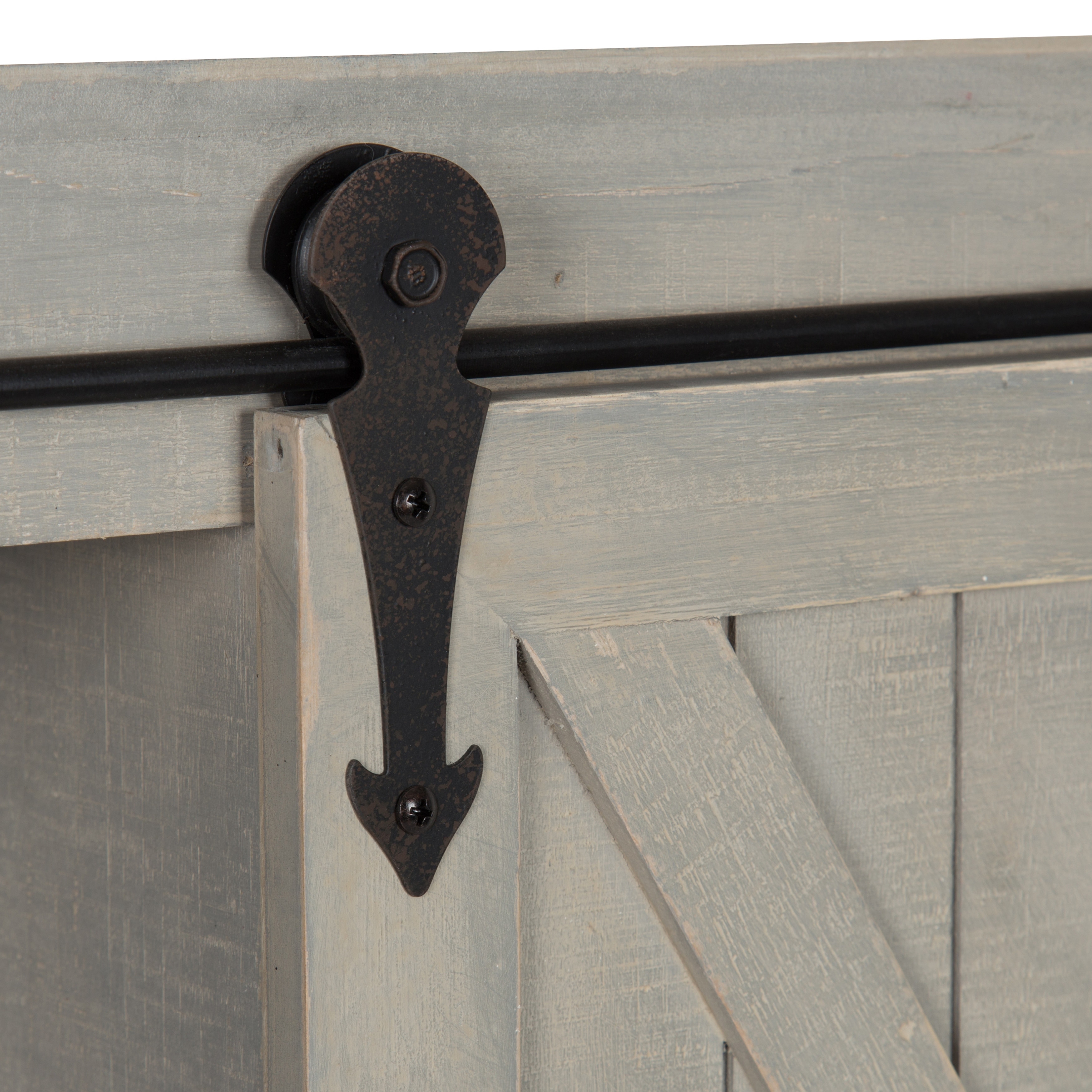 Shop Black Friday Deals On Kate And Laurel Cates Wood Wall Storage Cabinet With Sliding Barn Door Overstock 20987280