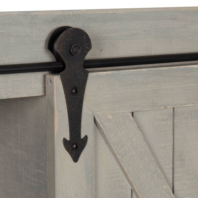 Kate and Laurel Cates Decorative Wood Cabinet with Sliding Barn Door - 22x28
