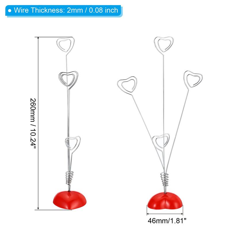 Place Card Holder, Memo Clip Holder Stand Tree Heart Shape, Red - 1 Pack