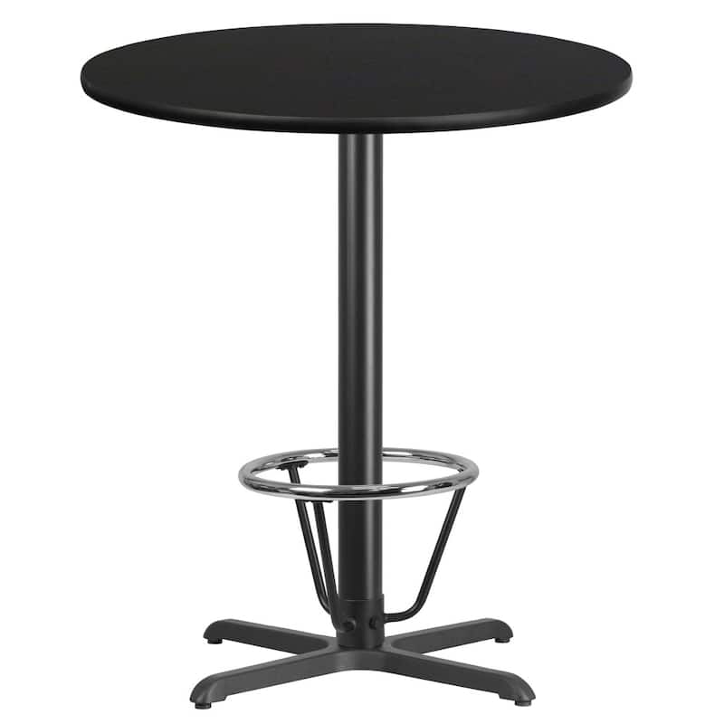 36'' Round Laminate Table Top with 30'' x 30'' Bar Height Table Base