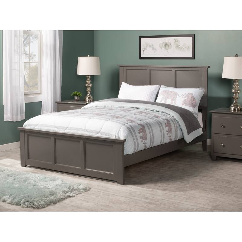 Traditional Full Bed Frame with Footboard - Classic Bedroom Furniture, Grey Finish, 78"x57.75"x44.25"