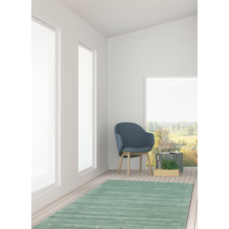 Kashkuli Gabbeh Turquoise Rug 6'6" x 9'5" - 6'6 x 9'5