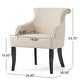 preview thumbnail 4 of 3, Roomfitters Upholstered Accent Chair with Curved Backrest and Nailhead Trim, Armless Lounge Chair with Wood Legs, Beige