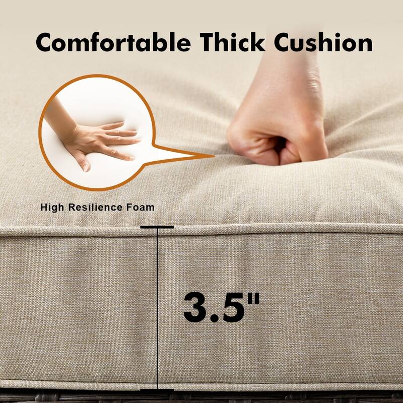 OVIOS 9-Piece Outdoor Wicker Conversation Set with Fire Pit