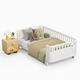 preview thumbnail 18 of 41, Toddler Low-profile Bed with Fences Headboard Footboard and Removable Side Rails for Kids, Girls and Boys Wooden Daybed