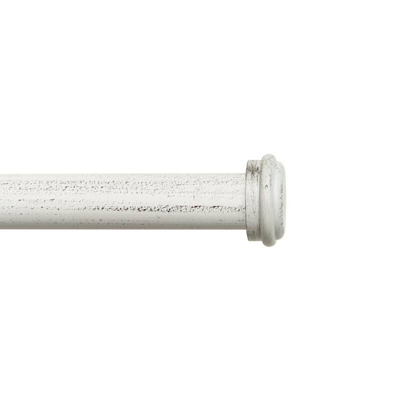 EXCLUSIVE HOME Topper 1" Curtain Rod and Finial Set - 84-160 - Distressed White