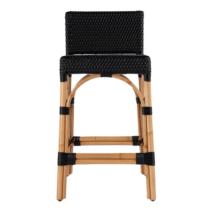 Serienna 24.5"H Seat Rattan Low Back Counter Stool