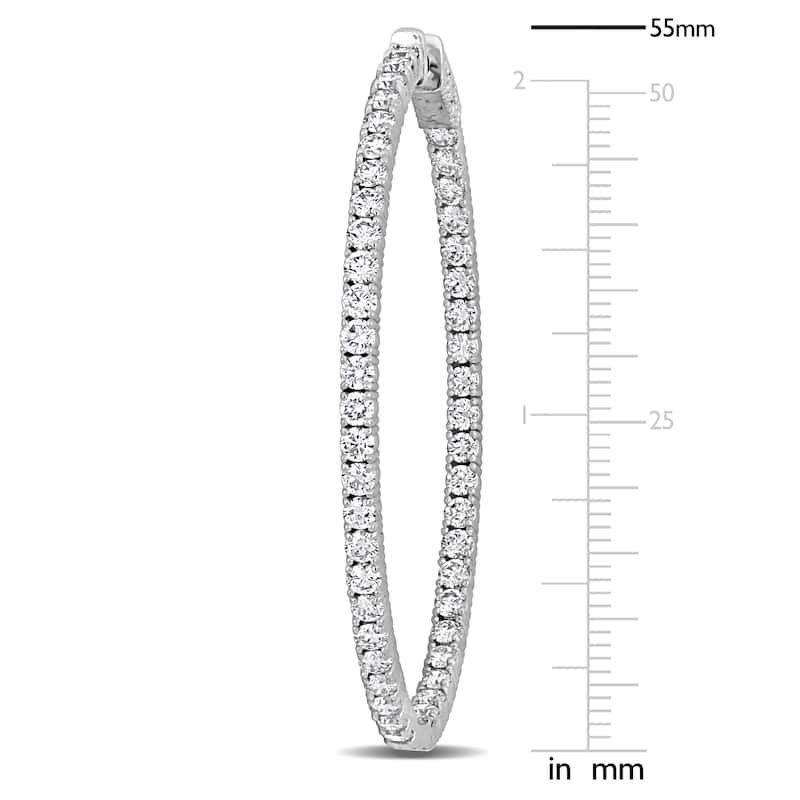 Miadora 14k Gold Inside Outside Hoop Diamond Earrings 1 3/4 or 2 1/4ct TDW (G-H SI)