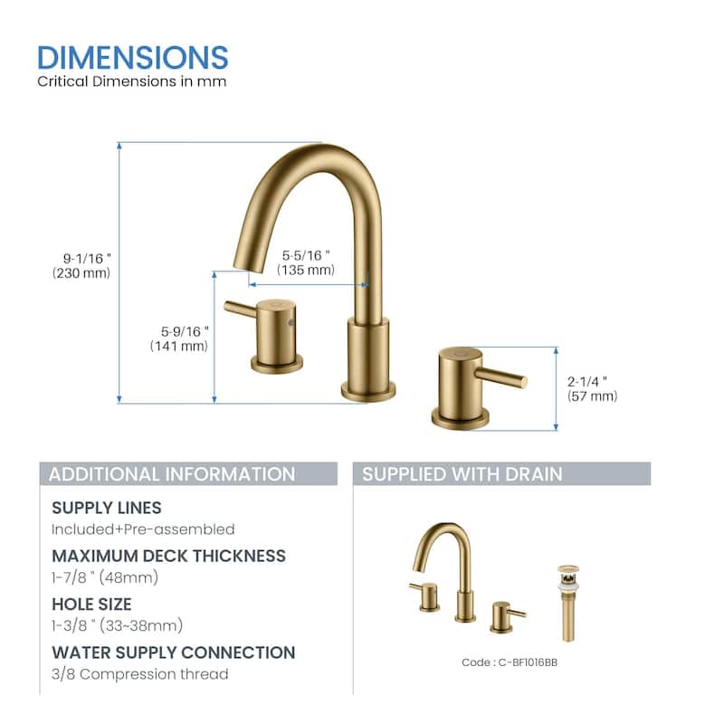 Circular 8-inch Widespread Basin Faucet