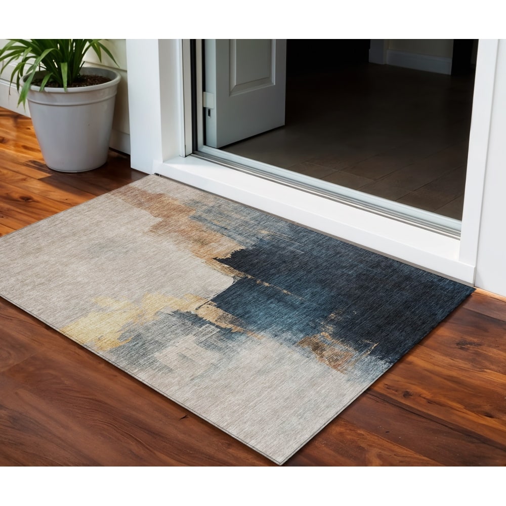 HomeRoots Abstract Transitional Rectangle Outdoor Rug