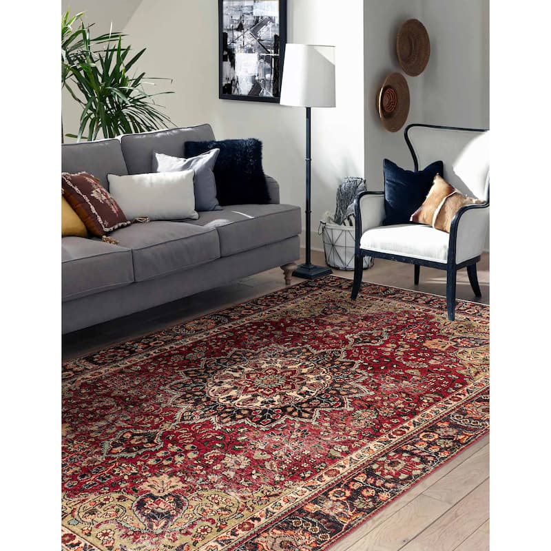 ECARPETGALLERY Hand-knotted Antalya Vintage Red Wool Rug - 5'11 x 9'3