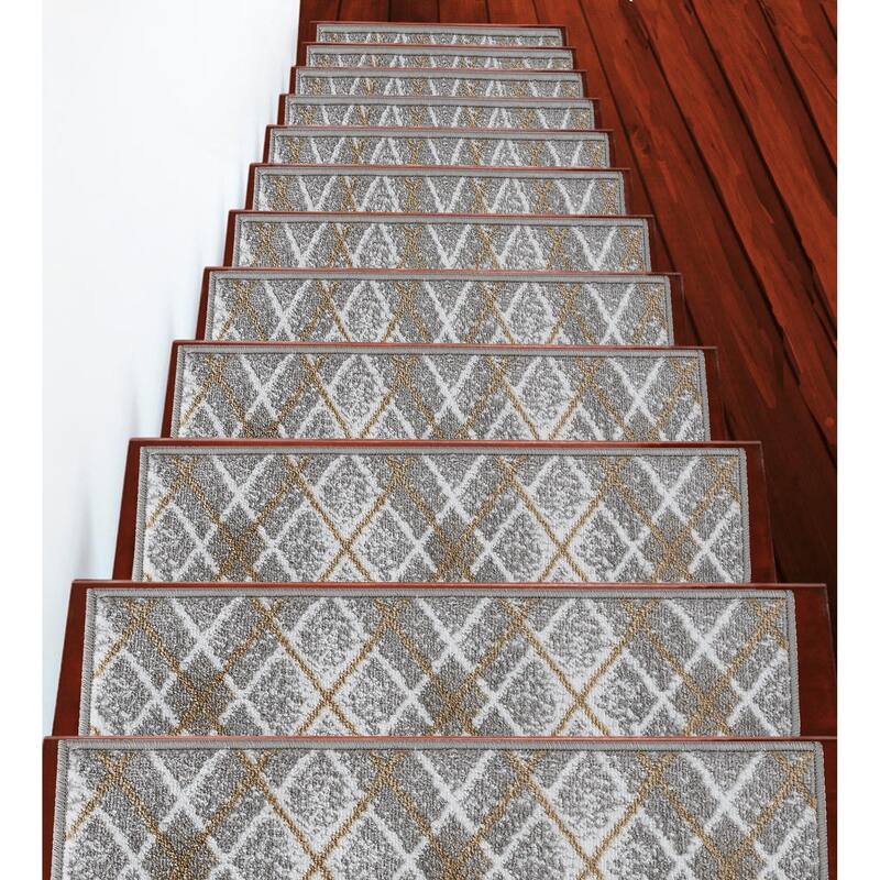 SUSSEXHOME Modern Collection Stair Treads - 4-PACK - Gray