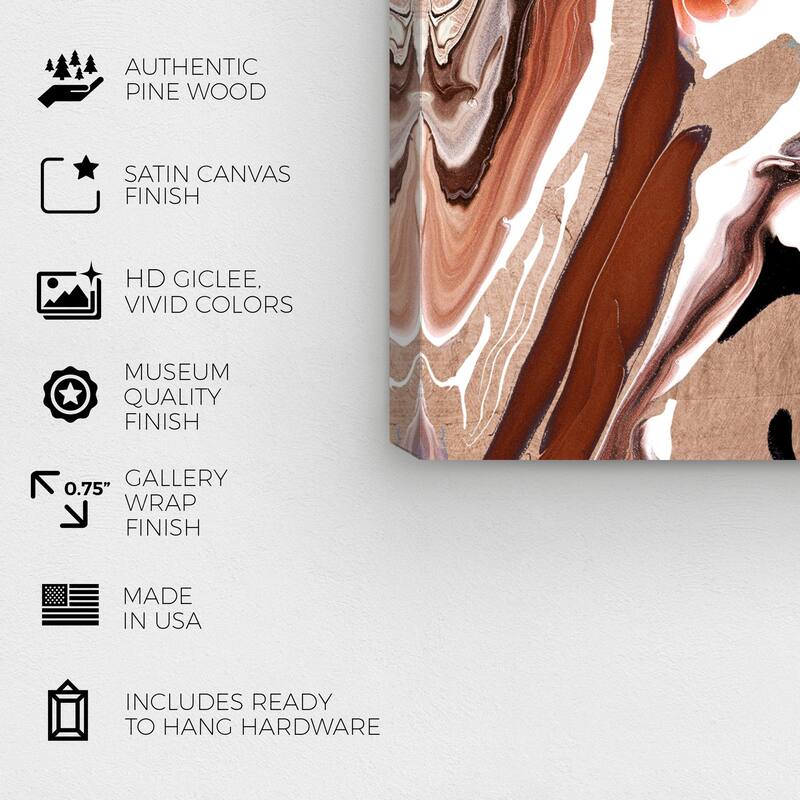 Wynwood Studio Canvas Abstract Maroon Brown and Dark Brown Modern & Contemporary Wall Art Canvas Print