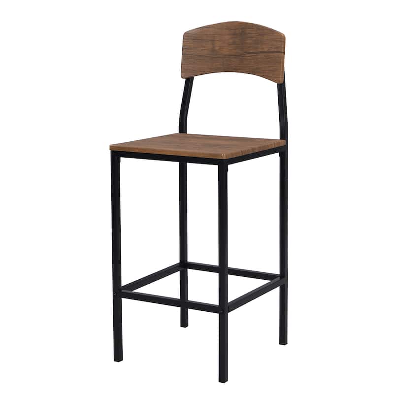 Farmhouse 5-piece Counter Height Dining Table Set with 4 Dining Chairs, Wood Desktop Extendable Dining Table Set for Kitchen