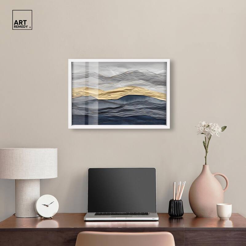 Flowing Golden Tide Shadowbox by Art Remedy