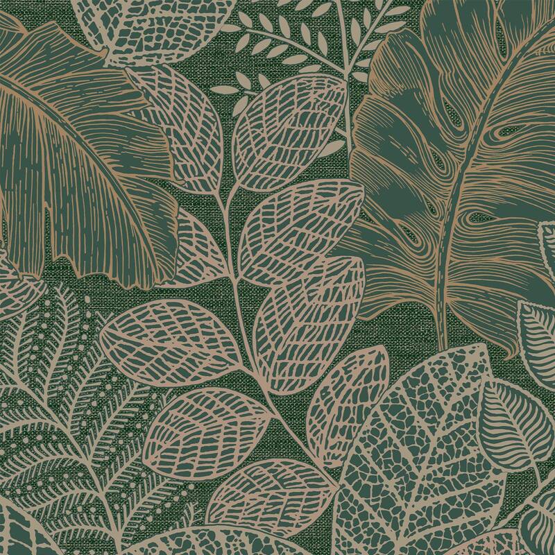 Scattered Leaves Forest Green