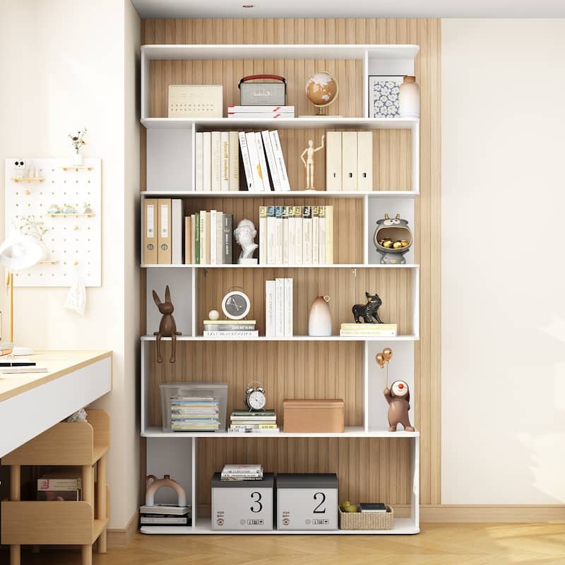 Buffet Display Cabinet Bookshelf Bookcase 81.9 Inches Tall Bookshelf