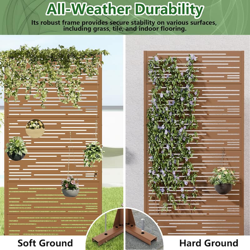 Shine Metal Privacy Screen Panel Free Standing