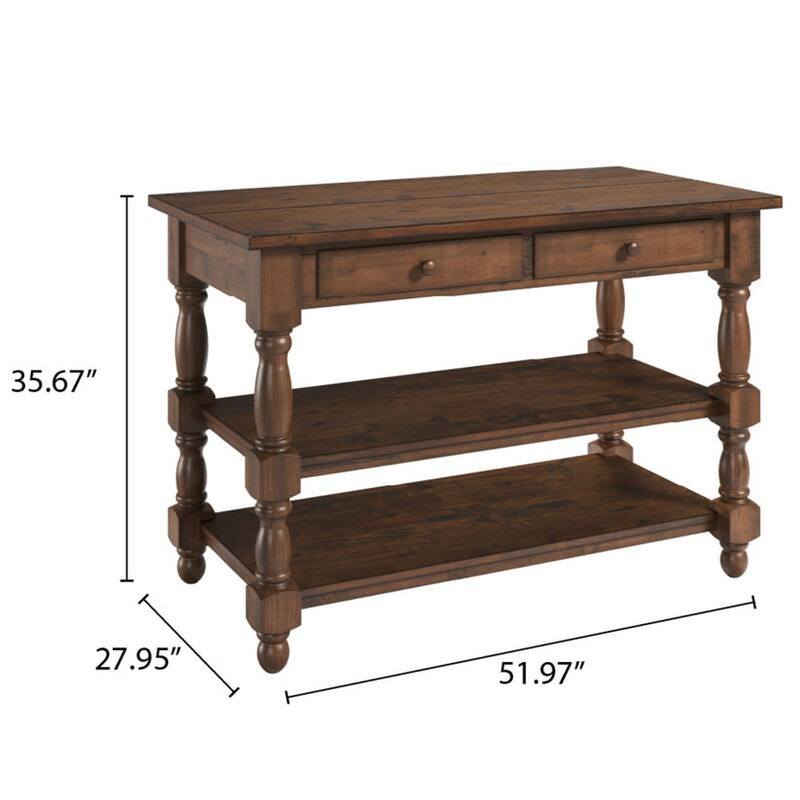 Wood Kitchen Island 2 Drawers 2 Shelf | Furniture Dash