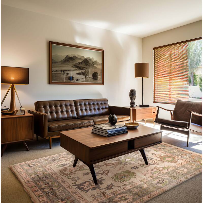 ECARPETGALLERY Hand-knotted Modern Oushak Cream Wool Rug - 7'10 x 9'11