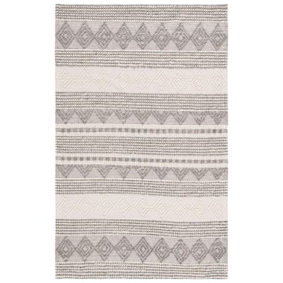 SAFAVIEH Handmade Natura Annedorte Wool Rug - Grey/Ivory - 9' x 12'