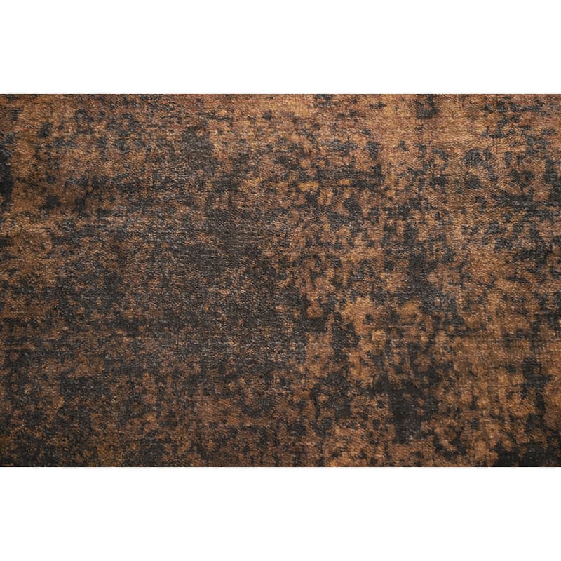 Hand Knotted Oriental Viscose Silk Carpet Modern Abstract Yellow & Gold Abstract Area Rug - 7' 10'' X 5' 7''