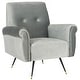 preview thumbnail 8 of 9, SAFAVIEH Mid-Century Modern Glam Mira Velvet Light Grey Club Chair - 32" W x 29" D x 37" H