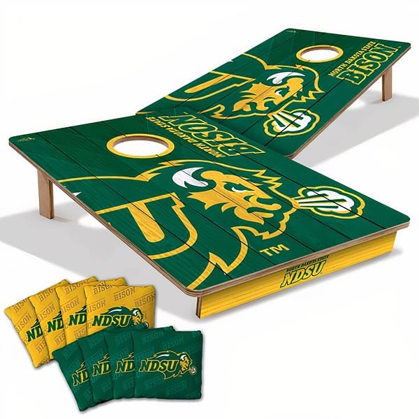 slide 2 of 7, North Dakota State Bison NCAA Tailgate Cornhole Board Set Include Carrying Case