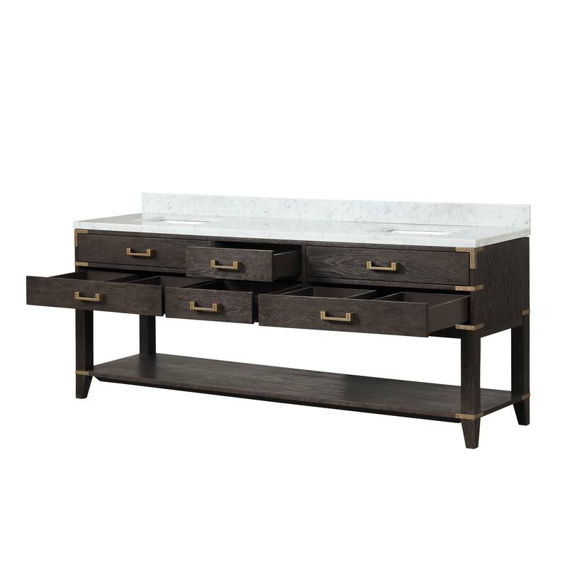 Lexora Norwalk Bath Vanity and Carrara Marble Top