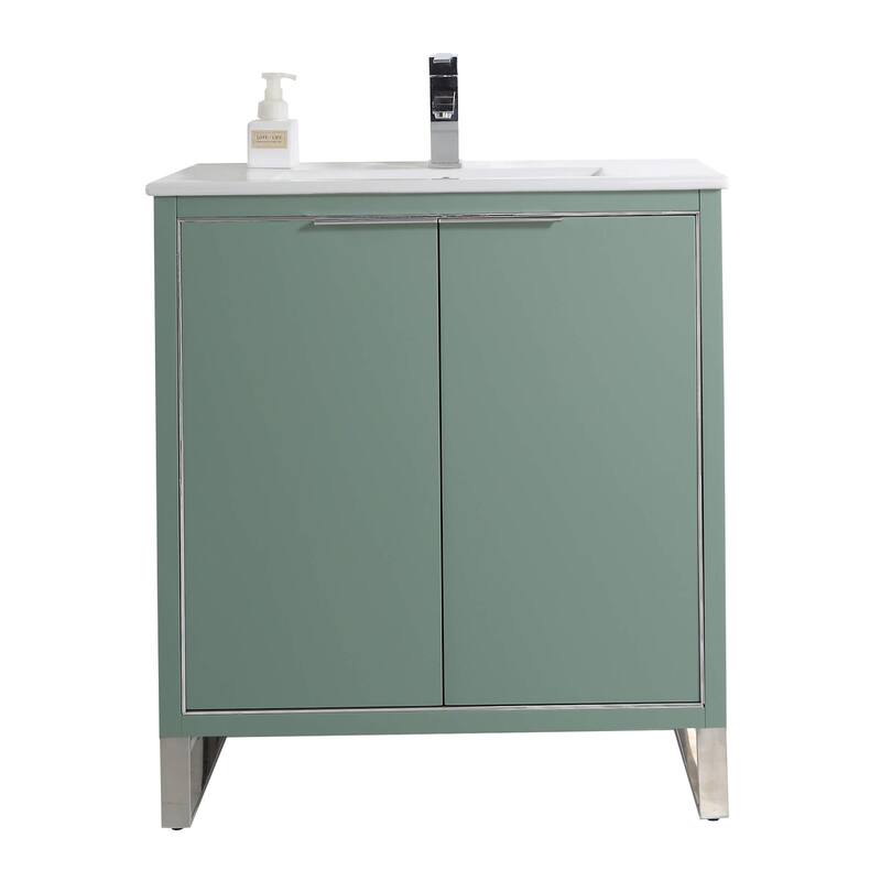 Fine Fixtures Opulence Collection Bathroom Vanity with White Ceramic Sink