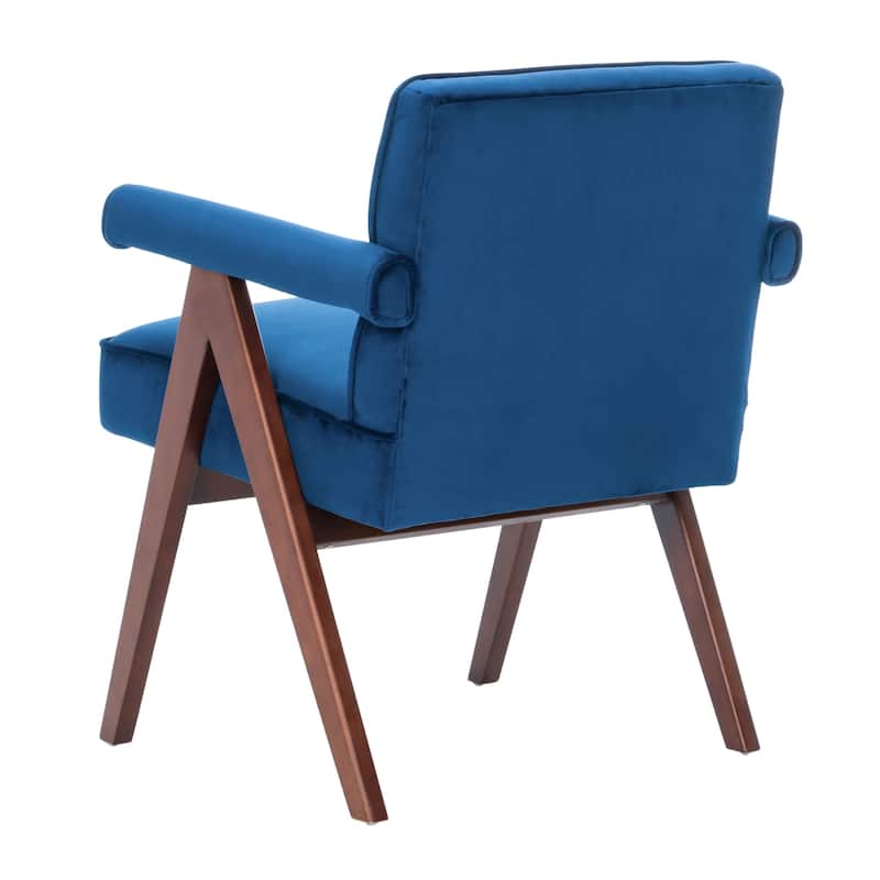 SAFAVIEH Suri Mid-Century Walnut Wood Arm Chair - 23.2" Wx 24" L x 29.9" H