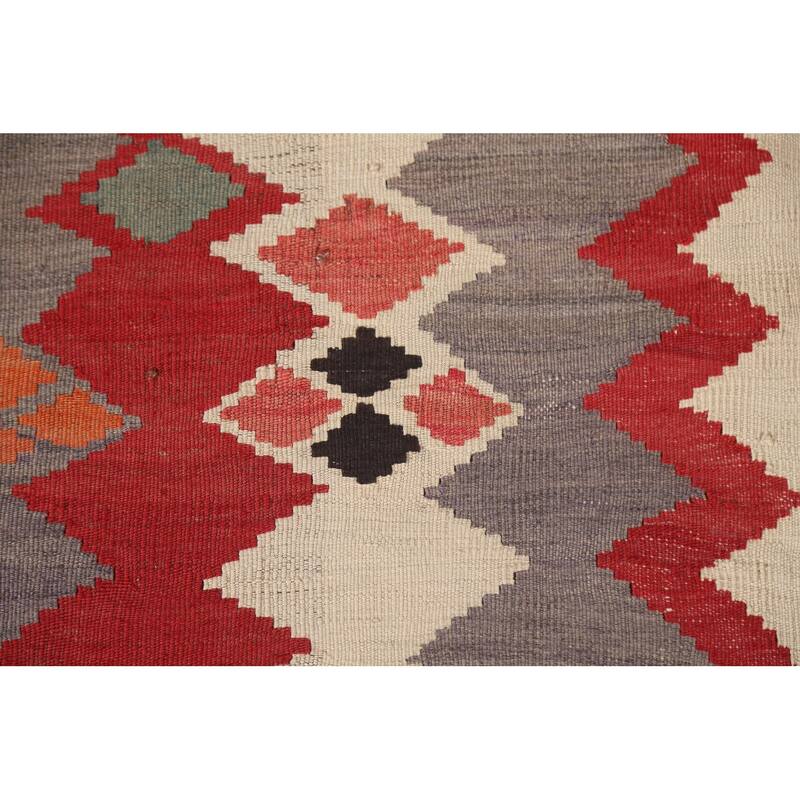 Vegetable Dye Flatweave Tribal Kilim Qashqai Persian Vintage Rug - 4'4"x 7'0"
