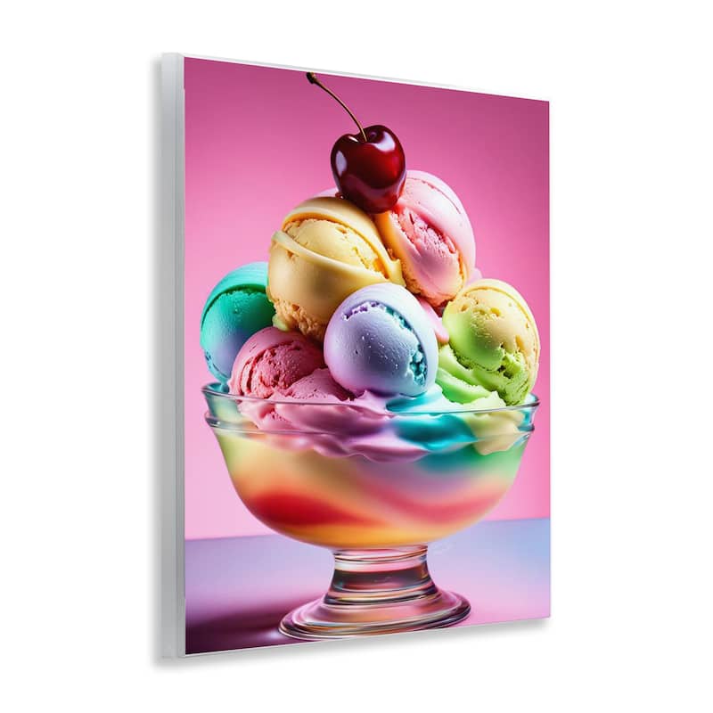 Stupell Rainbow Hued Sundae Dessert Wall Plaque Art Design By Tabz Jones