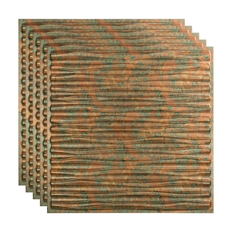 FASÄDE Dunes Decorative Vinyl 2ft x 2ft Lay in Ceiling Panel in Copper Fantasy (5 Pack) - 5 Pack - Copper Fantasy