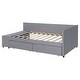 preview thumbnail 11 of 16, Twin Size L-Shaped Upholstered Platform Bed with Built-In Storage and Drawers, Velvet Fabric