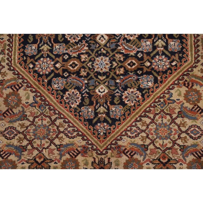 Hand Knotted Oriental 100% Wool Carpet Traditional Medallion Beige & Ivories Bidjar Area Rug - 9' 0'' X 5' 11''