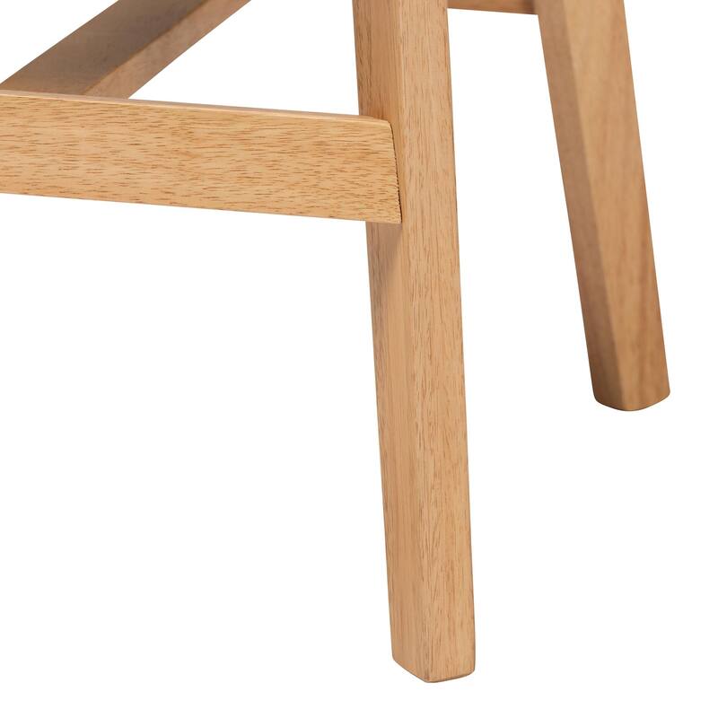 Dannell Mid-Century Modern Fabric and Wood 2-Piece Counter Stool Set