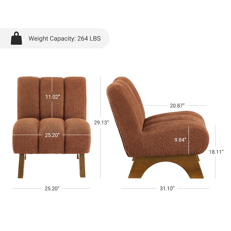 Art Leon Modern Wood and Fabric Accent Sofa Chair