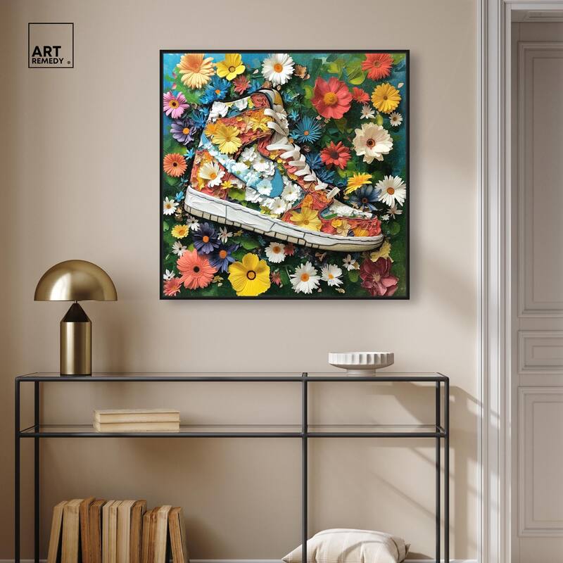 Painted in Floral Sneaker Canvas by Art Remedy